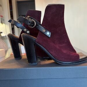 Rag & Bone Burgundy and Black Suede Heels